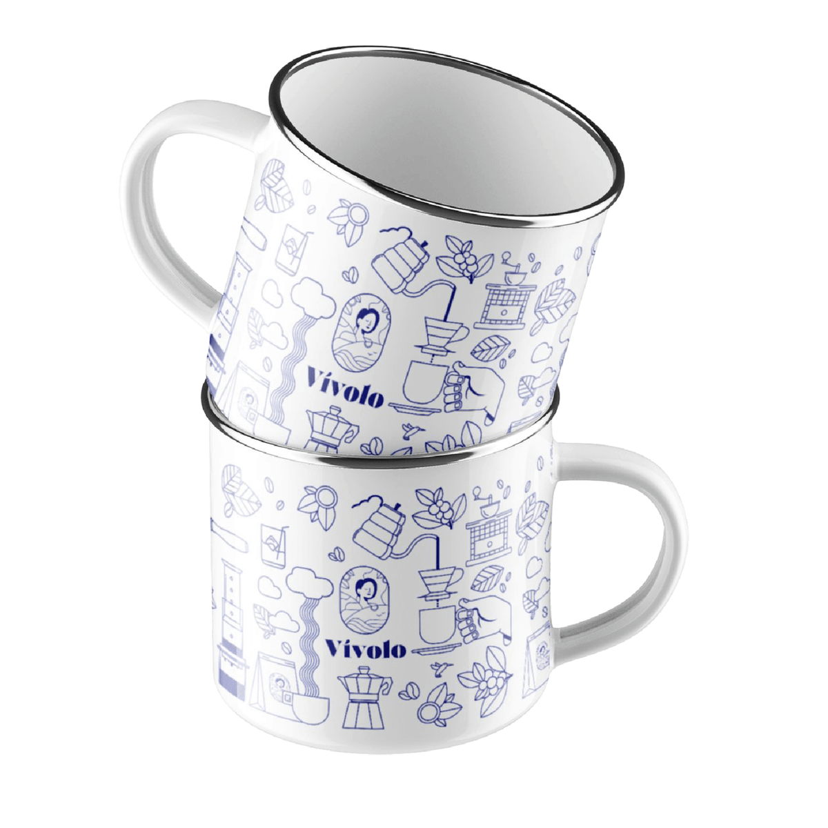 Coffee Preparations Enamel Mug