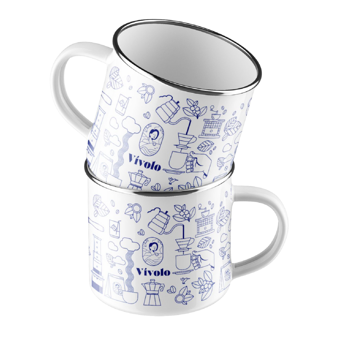 Coffee Preparations Enamel Mug
